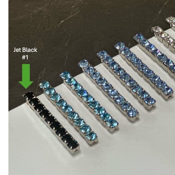 Danny Pollak Swarovski Jet Black Crystal Bobby Pin - approx. 2.5 inches - Picture 1 of 10
